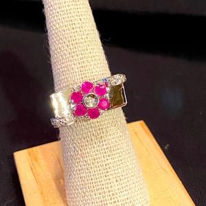 Sterling Silver - Cubic Zirconia - Pink Gemstone - 1 available